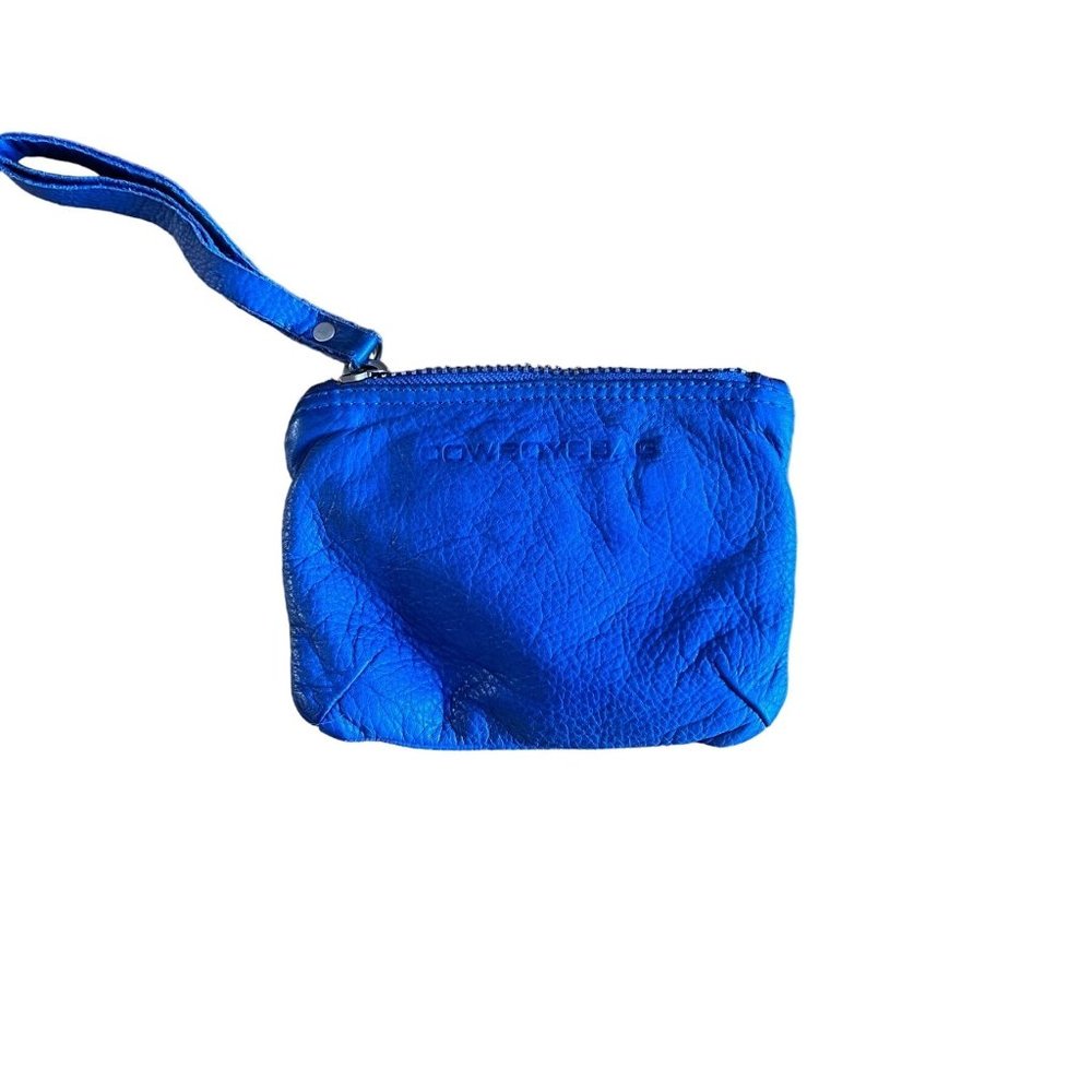 Cowboysbag Wristlet‎ Pouch Leather Cobalt Blue Soft Coin Purse Zip Wallet 7"x5"